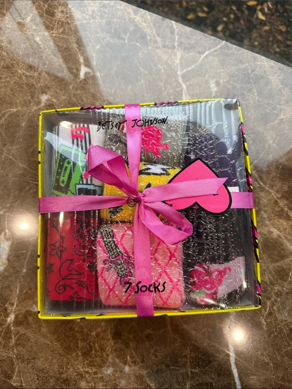 Betsey Johnson Pink Ribbon Multi-Color Women's Sock Gift Set